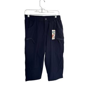 Kuenlun Top Womens Hiking Pants Cropped Lightweight Size Medium Navy Blue NEW